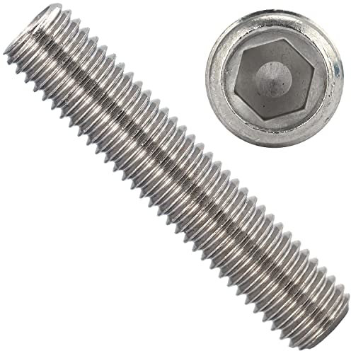 OPIOL QUALITY® Gewindestifte Innensechskant mit Ringschneide DIN 916 M8x40 mm aus Edelstahl A2 V2A (10 Stück) Madenshrauben Maden-schrauben Schrauben Gewindestift