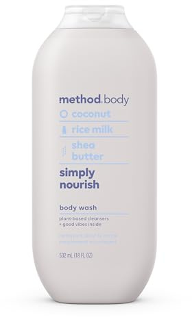 Method Body Wash, Simply Nourish, Paraben and Phthalate Free, 18 oz (Pack of 1)