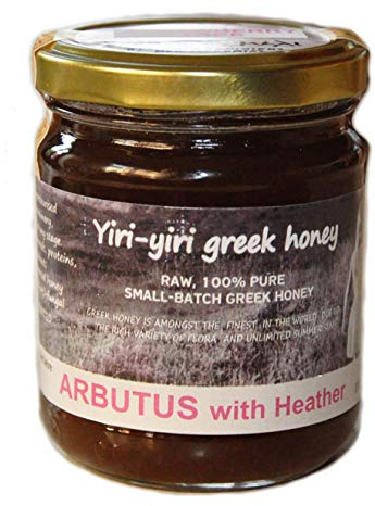 RAW Greek Honey 100% pure - ARBUTUS (STRAWBERRY TREE HONEY) with Heather 260g - a rare winter honey of exceptional antioxidant and antibiotic content.
