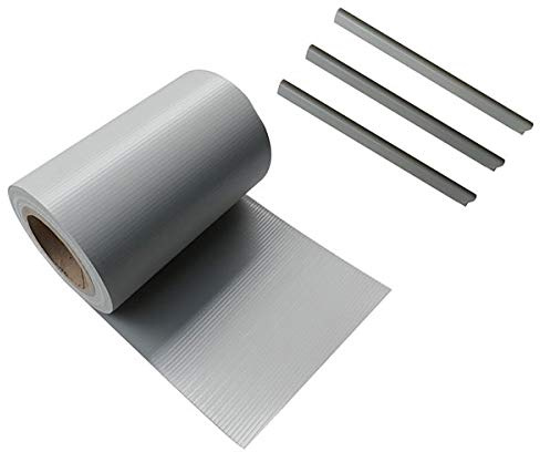 Ventanara® Zaun Sichtschutzstreifen PVC für Stabmattenzaun Zaunfolie (19cm x 65m, Grau)