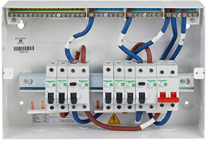 Schneider Electrics EZ9ER4R4CMCCU EZ9 4 plus 4 Split Way Populated CCU, Whie, 4 plus 4