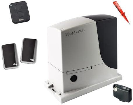 Nice Robus 600 Schiebetorantrieb 600kg + 1 Stück 2-Befehl Handsender FLO2RE + Lichtschranken EPMB EADAMS Set 4in1