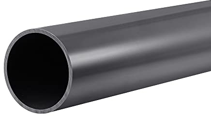 sourcing map PVC Rohr Durchmesser 56.5mm Rund Kunststoffrohr Dunkelgrau | Länge 0.35m, für Garten Aquarium Wasserleitung Kabelkanal lüftungsrohr