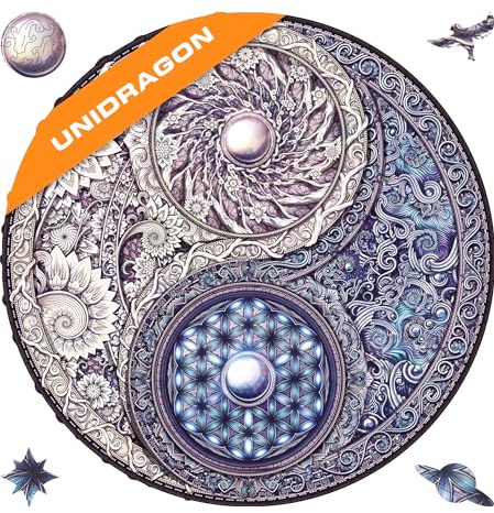 UNIDRAGON Holzpuzzle für Erwachsene - Overarching Opposites - 700 Teile | Royal Size 45.0 x 45.0 cm - Einzigartig geformte Puzzleteile - Lasergeschnittenes Holz - Holzgeschenkbox