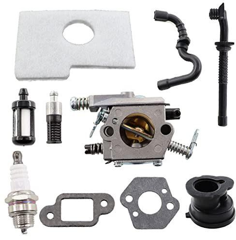 MCHNIC Vergaser mit Dichtung Luftfilter Benzinschlauch für Stihl 017 018 MS170 MS180 MS 170 MS 180 Kettensäge Motorsäge Ersatzt für Walbro Vergaser 1130 120 0608