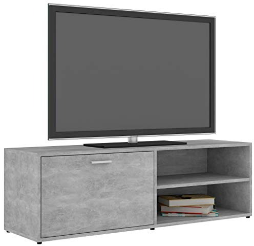 Meuble de télévision, Support multimédia Gris béton 1 Porte Buffet Meuble TV pour Salon pour intérieur pour la Maison