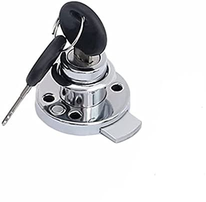 Cold Rolled Steel Cam Locks, Silver Round Furniture Cabinet Drawer Cupboard Door Security Lock with 2 Keys, Dia. 40mm