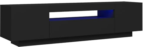 vidaXL TV-Schrank mit LED-Leuchten Schwarz 160x35x40 cm