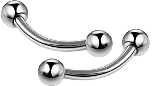 Nasenstecker Chirurgenstahl Ring, Septum Piercing Nickelfrei mit Silber 2 Kugel 2Pcs Piercingschmuck Geschenk für Frauen Männer