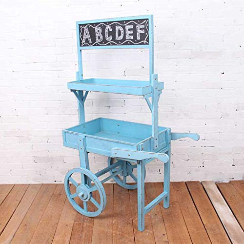 SZITW Étagère à fleurs à 2 niveaux en bois pour l'extérieur, le jardin, la maison, le balcon, l'échelle, l'affichage, l'étagère à fleurs pliante,Blue