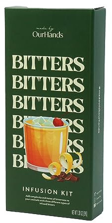 Bitters Making Kit by OurHands - DIY Cocktail Bitters Kit with Natural Botanicals - Create Orange, Chocolate, and Coffee Bitters at Home - Perfect for Homemade Cocktails