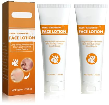 Orgrul Lot de 2 crèmes anti-transpirantes pour le visage, laisse les taches, protection supplémentaire efficace contre la transpiration excessive, crème anti-transpiration pour homme et femme