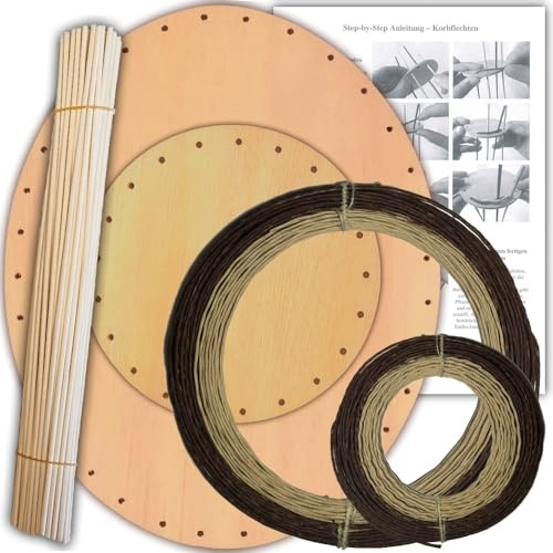 CSB-Center Korbflechtset [23] - 2 Körbchen oval & rund aus Papierschnur inkl. Anleitung