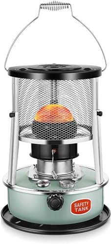 Estufa eficiente para tienda de campaña, quemador de aceite de queroseno para interiores, estufa calentadora de queroseno con bolsa de almacenamiento, calefacción envolvente de 360°, sin humo (ve