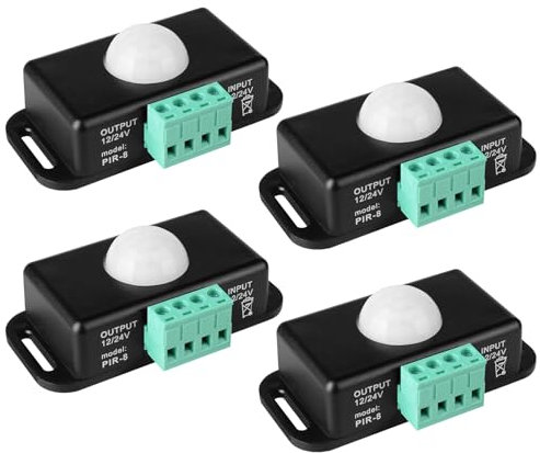 4 x Bewegungsmelder Schalter, DC 12V 6A Bewegungsmelder Körper Infrarot Bewegung PIR Sensor Bewegungssensor Schalter Automatische Drahtlose Glühbirnen Dimmer für LED Streifen Glühbirnen Sicherheit