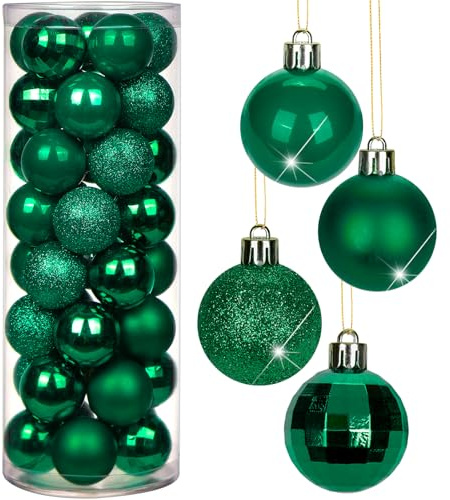 4CM Weihnachtsdeko Weihnachtskugeln, 40 Stücke Bruchsiche Christbaumkugeln Ornamente Weihnachtsbaumschmuck für Weihnachtsbaum Christbaumkugeln Weihnachtsdekoration Kugeln