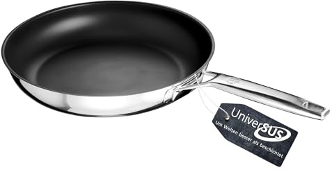 Schulte-Ufer Bratpfanne ASTRAL mit UniverSUS-Oberflächenstruktur, ohne PFAS/PTFE, 64456-32, Edelstahl, 32 cm