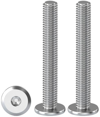 Drenky Tête Hexagonale Meubles Boulons Lot De 20 Vis à Tête Cylindrique Hexagonale à Bride M5 X 50 mm Boulons à Tête Plate Hexagonale en Acier Inoxydable A2 V2A Vis à Métaux, Filetage Complet