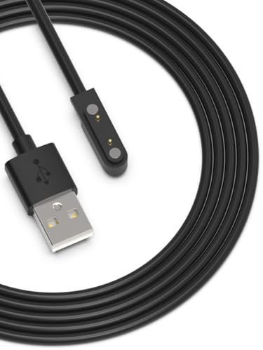 Haiyistar Magnétique Chargeur Smartwatch Connectée Câble pour Montre,2 broches 7,62 mm USB Magnétique Chargeur Câble,5W Noir Universel Câble de charge pour montre intelligente