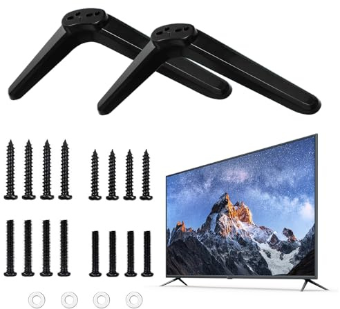 CYIOU TV Standfuss Universal mit Schraubenset TV-Sockelfüße Universal TV Standfüße TV Halterung Schwarze TV Ständer TV-Tischständer TV-Sockelständer