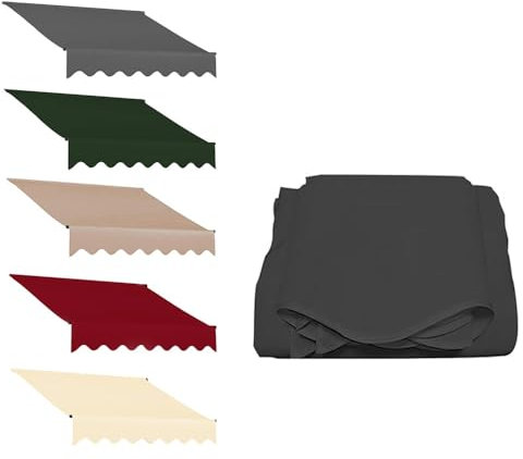 Ersatzstoff für Outdoor-Tischmarkise, wasserdicht, für Terrasse, Garten, Anthrazit, 6 x 3 m