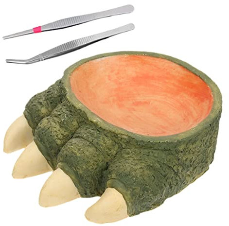 DRESSOOS 1 Set Eidechsenkrallen Schlangenwassernapf, Natürlicher Wassernapf, Natürlicher Reptiliennapf, Verschleißfester Wassernapf, Heim Reptiliennapf, Schlangennapf, Reptiliennapf,