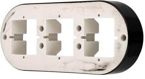 Cornice in porcellana retrò a 3 scomparti, serie PR1 nero