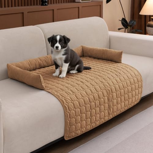 OKYUK Hundedecke Sofa, rutschfest Sofaschutz Hund, Hundebett für Sofa Waschbar Hundedecke, Hundekissen mittelgroße Hunde (Braun, 75 * 75cm)