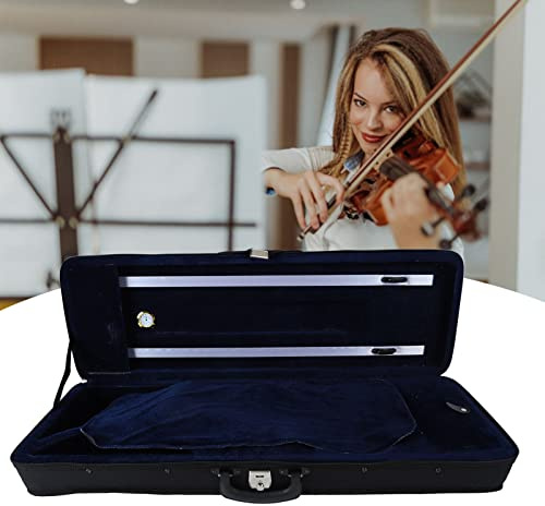 4/4 Violin -Fall mit Hygrometer Hoher Dichte Oxford Stoff Länglich Form Geigenschutz Box für Professionelle Musiker Schwarz 30,7 Zoll