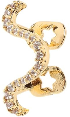 VICASKY Goldgrill Zirkonia Zahnkappe Wellenform Glänzend Gold Schmuck Cosplay Ballkleid Damen