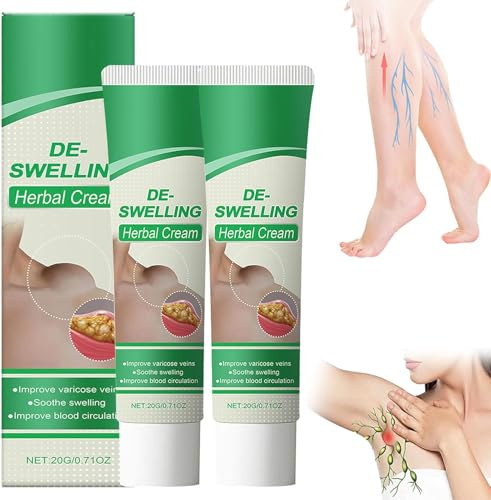 Lymphatic Det-Ox Her-Bal Creme, sanfter, feuchtigkeitsspendender Naturbalsam, natürliche Anti-Schwellungscreme für die Beine, beruhigende Anti-Cellulite-Lotion, lindert Schwellungen