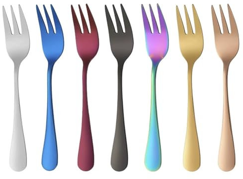 SLEDEZ Fruit Forks Stainless Steel Fruit Fork 3 Tines Cake Dessert Fork