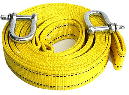 Fune di traino ad alta resistenza, fune di trazione per auto da 5 t, cinghia di traino per soccorso stradale pesante, 2 ganci di sicurezza per auto, camion, soccorso fuoristrada, assistenza stradale