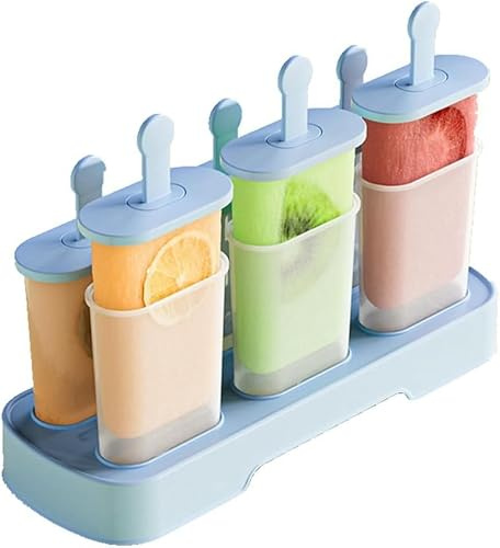Lengxue Lot de 6 moules à popsicle - Sans BPA - Faciles à libérer - Pour crème glacée maison - Bleu