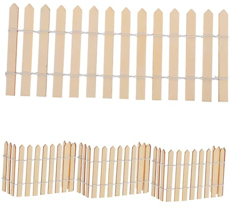 Toyvian 4 Pezzi Recinzione Legno Naturale per Miniatura da Facile da Installare Decorazione per Microlandscape e Bricolage Aggiunge e Bellezza al