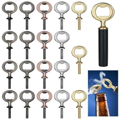Set di 20 apribottiglie filettati in lega di zinco, per progetti fai da te e artigianato, multicolore,