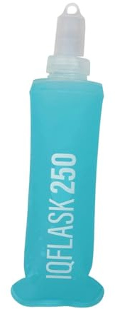Fenteer Gourde Souple Flasque D'Hydratation Bouteille Poche à Eau Pliable avec Embout en Silicone Souple Adaptée pour Les Coureurs et Les Randonneur, Bleu 250ml