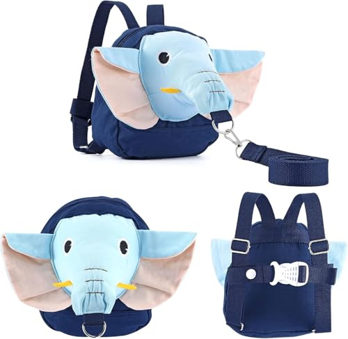Anti Lost Wrist Link, Child Leash Secure Harness with Key Lock, Safety Wrist Leash for Kids Baby Boys and Girls 5 feet (Elephant)