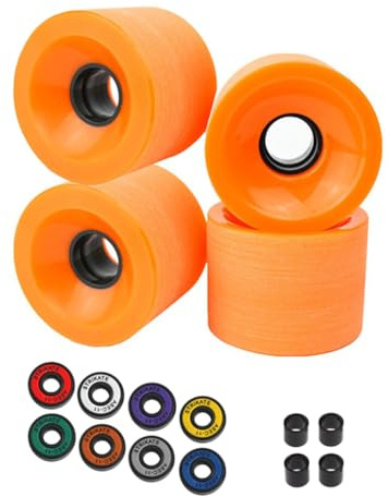 ALCXAZS Skateboard Räder Lager Longboard Skating Roller Unterlegscheiben Set Park Ersatz Ersatzteile Outdoor Sports Wartung, Orange