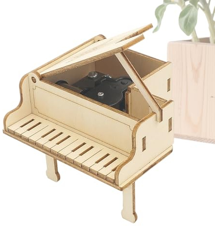 Piano Musikbox - DIY Instrumentmodellsats | Mekaniskt piano | För barn 7 till 14 år Pojkar Familj Kvinnor Män Vänner Skolklass Födelsedag Jul