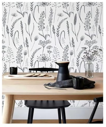OPIGJUFD Papier peint aspect bois Papier peint en PVC motif oreille de feuille, style rétro, simple, décoration d'intérieur, imperméable, floral chic, amovible(44cmx1000cm)