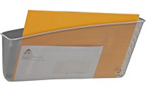 Alba - Corbeille à Courrier Magnétique - MESHFILEMAG M - Acier Perforé - Gris Métal - 17 x 35 x 12 cm - Porte Document Magnétique - Porte Document A4 - Aimant Résistant