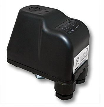 Wiltec Pressostat SK-9 – 230 V – 105 x 64 x 103 mm – 3 phases Triphasé – 6 bar – Pour pompe domestique, pompe puits – Commande de pompe