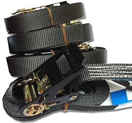 OVK SETPREIS 4 STÜCK! Zurrgurte Spanngurte Ratschengurte Farbe und Länge 4-6 Meter nach Wahl 800 Kg En12195-2 (5 Meter, schwarz)