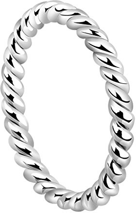 Nenalina Ring Silber 925 Damen Silberring Damenring polierte Oberfläche | Kordelring