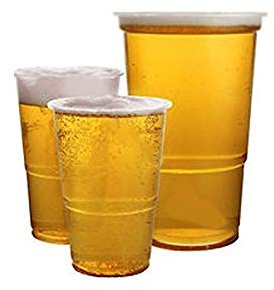 Clear Marked Strong Plastic Pint 1 Disposable Beer Glasses Cups Tumbler. (1x100)