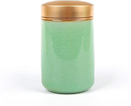 Tea Tins Caddy 2PCS Canister set with Airtight Lids Porcelain Can Home Kitchen Canisters for Tea Coffee Sugar Storage Loose Leaf Tea (Army Green01, 4 Inch)