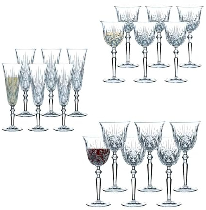 Spiegelau & Nachtmann 18-teiliges Gläser-Set, Rotweingläser 230 ml, Weißweingläser 213 ml, Sektgläser 140 ml, Kristallglas, Palais