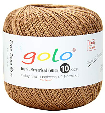 golo Häkelgarn Größe 10 Garn für Handstricken, Häkelgarn (Bronze-615)