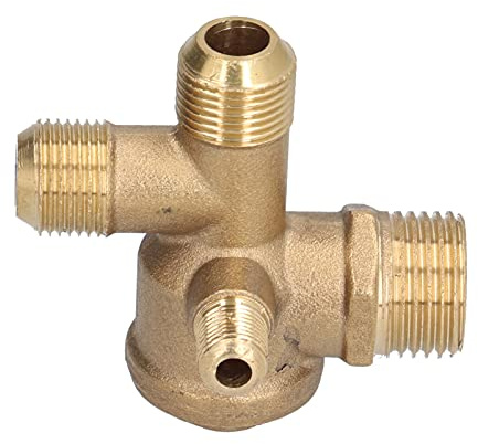 Ersatzteile Luftkompressor Ventil Messing 4-Wege Rückschlagventil mit Außengewinde Pneumatisches Zubehör für Kompressoren 10x16x16x20.5mm